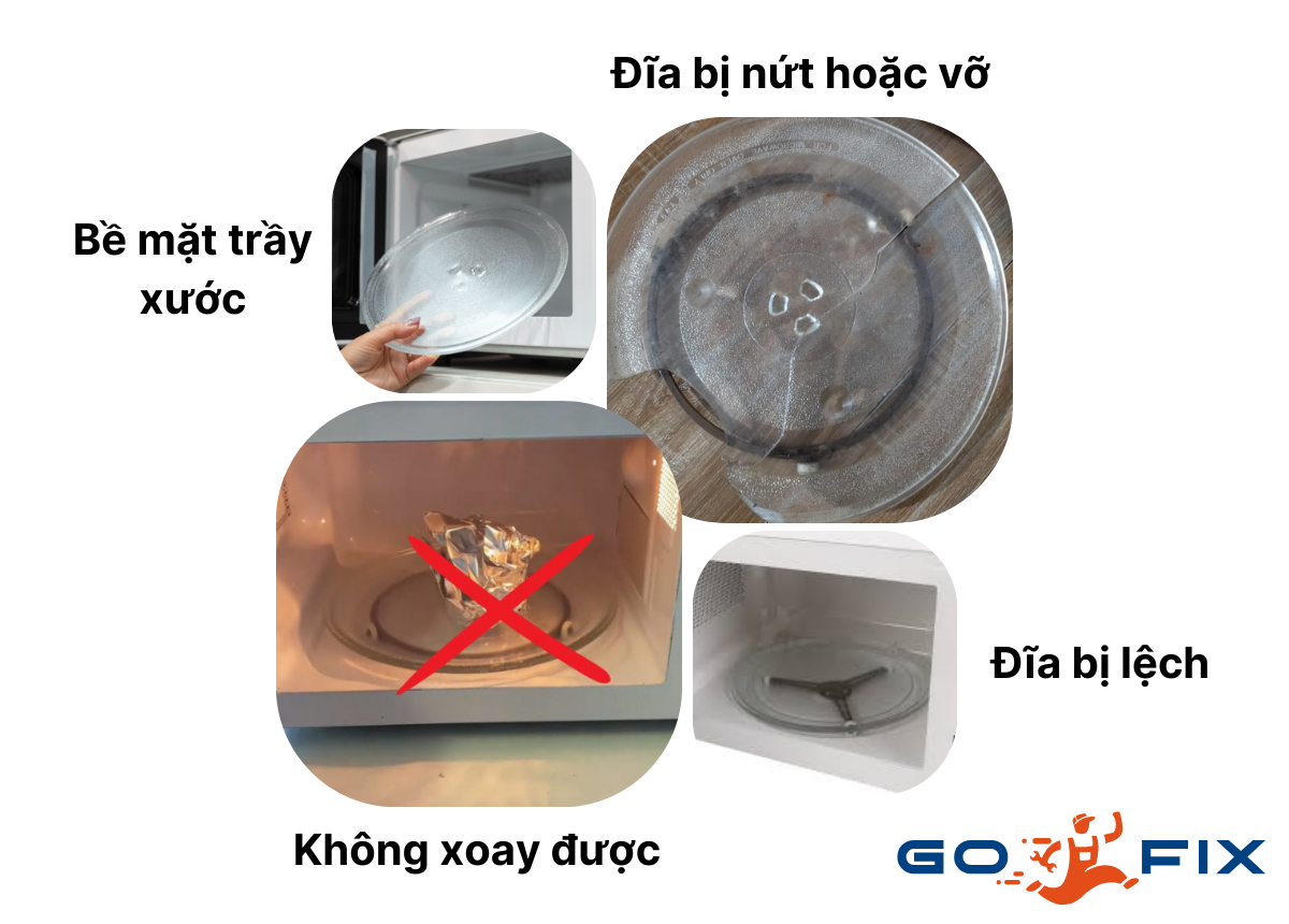 Dấu hiệu cần thay đĩa thủy tinh lò vi sóng